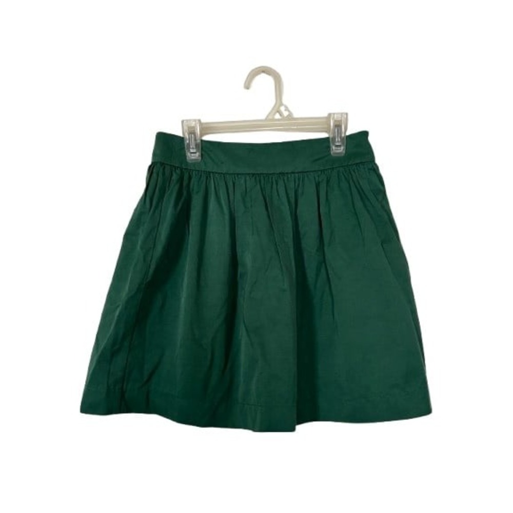 Zara Womans Skirt Sz XS Green Mini Pleated